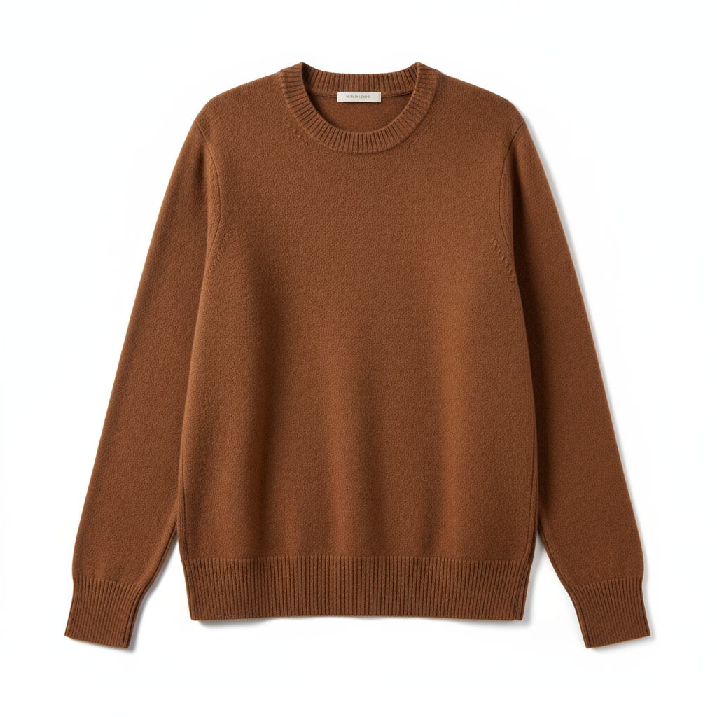 Свитер из кашемира коричневый (развернутый)