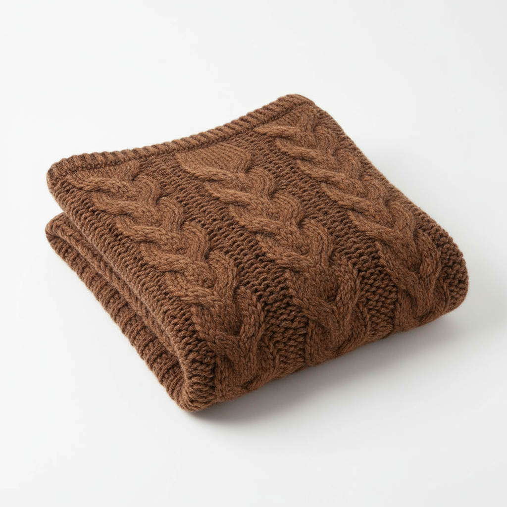 Вязаный шерстяной свитер коричневый