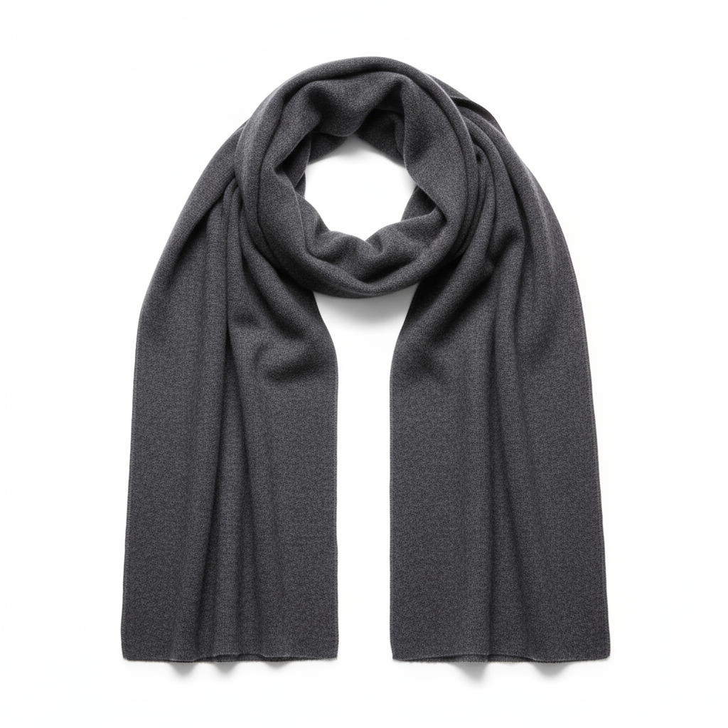 Шарф из кашемира темно-серый (развернутый)