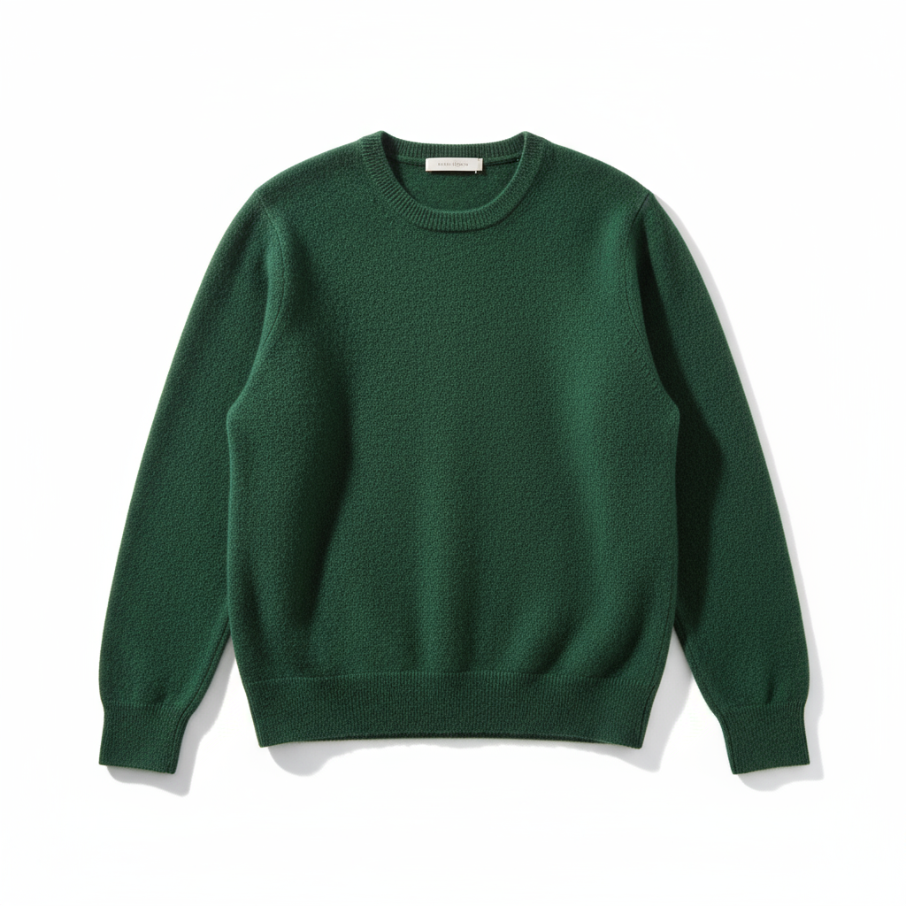 Свитер из кашемира темно-зеленый (развернутый)